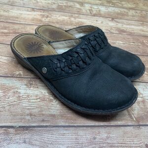 UGG Shoes Womens 6 37 Kohala Mule Clogs Black Suede Sheepskin Fur Slippers 5177